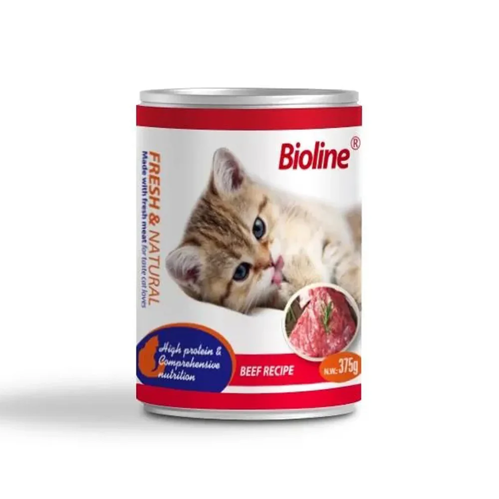 Bioline Adult Cat Wet Food Beef & Vegetables 375 g Canned