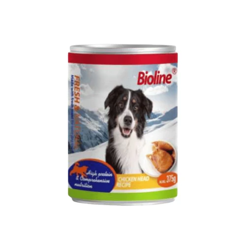 Bioline Adult Dog Wet Food Chicken Head 375 g Canned