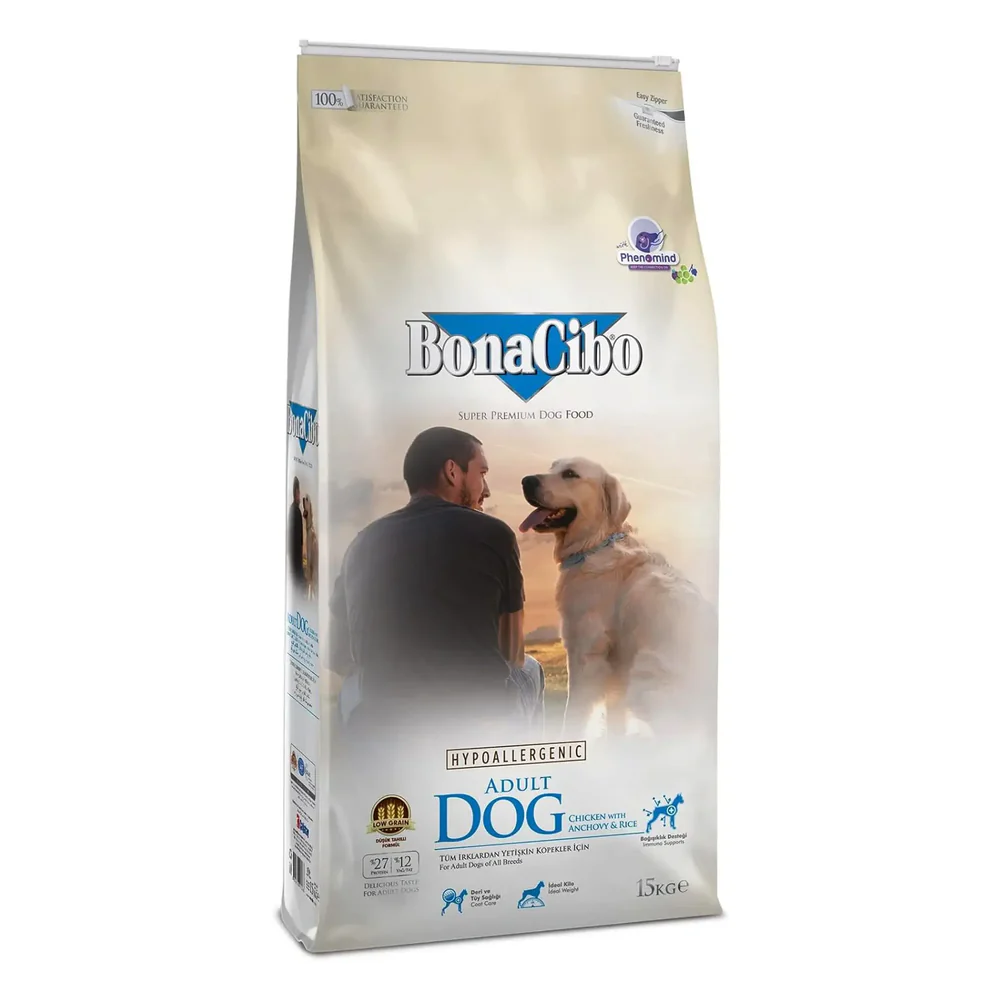 Bonacibo Adult Dog Chicken With Anchovy & Rice 15 Kg Bag