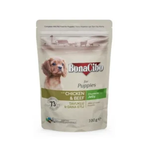 Bonacibo Puppy Chicken & Beef - Chunks In Jelly 100 g Pouch