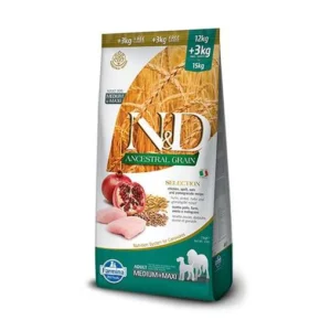 Farmina Adult Dog N & D AG Chicken & Pomegranate Medium & Maxi 15 Kg Bag