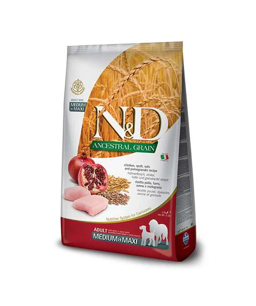 Farmina Adult Dog N & D AG Chicken & Pomegranate Medium & Maxi 2.5 Kg Bag