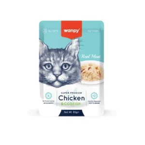 Wanpy Adult Cat Real Meat Chicken & Codfish 85 g Pouch