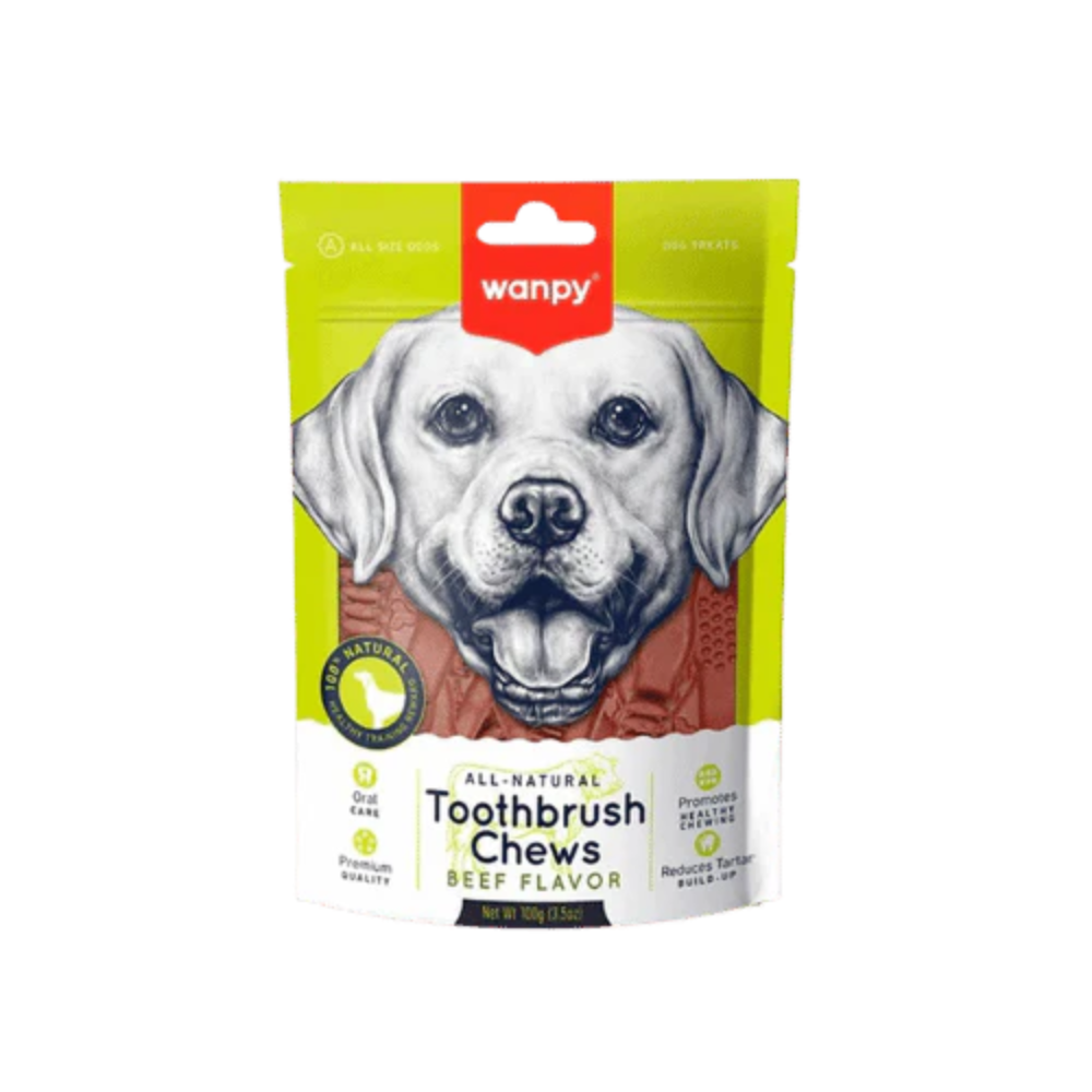 Wanpy Adult Dog Tooth Brush Chews in Beef Flavor 100 g Pouch