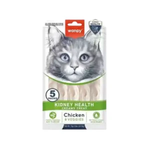 Wanpy Adult Cat Functional Creamy Lickable Treat - Chicken & Veggies (Kidney Care) 70 g Pouch