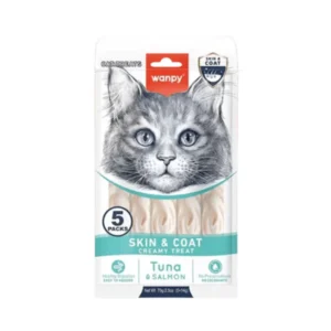 Wanpy Adult Cat Functional Creamy Lickable Treat - Tuna & Salmon (Skin & Coat) 70 g Pouch